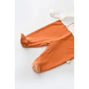 Salopeta Ursulet cu maneca lunga si botosei din 80%bumbac organic si 20% poliester - Portocaliu, Baby Cosy (Marime: 3-6 Luni) JEMBC-CSYK6012-3