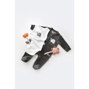 Set Broscuta cu salopeta si body din 80%bumbac organic si 20% poliester - Antracit, Baby Cosy (Marime: 3-6 Luni) JEMBC-CSYK6020-3