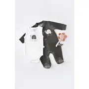 Set Broscuta cu salopeta si body din 80%bumbac organic si 20% poliester - Antracit, Baby Cosy (Marime: 6-9 luni) JEMBC-CSYK6020-6