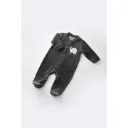 Set Broscuta cu salopeta si body din 80%bumbac organic si 20% poliester - Antracit, Baby Cosy (Marime: 6-9 luni) JEMBC-CSYK6020-6