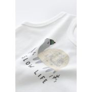 Set Broscuta cu salopeta si body din 80%bumbac organic si 20% poliester - Crem, Baby Cosy (Marime: 0-3 Luni) JEMBC-CSYK6019-0