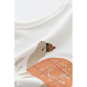 Set Broscuta cu salopeta si body din 80%bumbac organic si 20% poliester - Portocaliu, Baby Cosy (Marime: 0-3 Luni) JEMBC-CSYK6021-0