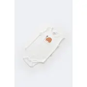 Set Broscuta cu salopeta si body din 80%bumbac organic si 20% poliester - Portocaliu, Baby Cosy (Marime: 3-6 Luni) JEMBC-CSYK6021-3