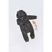 Set Ursulet cu bluzita cu fermoar si gluga si panataloni lungi din 80%bumbac organic si 20% poliester - Antracit, Baby Cosy (Marime: 18-24 Luni) JEMBC-CSYK6016-18