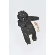 Set Ursulet cu bluzita cu fermoar si gluga si panataloni lungi din 80%bumbac organic si 20% poliester - Antracit, Baby Cosy (Marime: 9-12 luni) JEMBC-CSYK6016-9