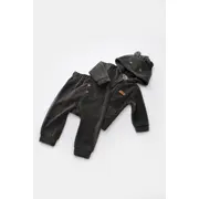 Set Ursulet cu bluzita cu fermoar si gluga si panataloni lungi din 80%bumbac organic si 20% poliester - Antracit, Baby Cosy (Marime: 9-12 luni) JEMBC-CSYK6016-9