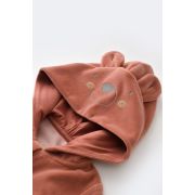 Set Ursulet cu bluzita cu fermoar si gluga si panataloni lungi din 80%bumbac organic si 20% poliester - Caramiziu, Baby Cosy (Marime: 12-18 Luni) JEMBC-CSYK6018-12