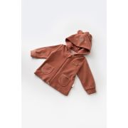 Set Ursulet cu bluzita cu fermoar si gluga si panataloni lungi din 80%bumbac organic si 20% poliester - Caramiziu, Baby Cosy (Marime: 18-24 Luni) JEMBC-CSYK6018-18