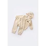 Set Ursulet cu bluzita cu fermoar si gluga si panataloni lungi din 80%bumbac organic si 20% poliester - Crem, Baby Cosy (Marime: 9-12 luni) JEMBC-CSYK6015-9