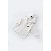 Set Ursulet cu bluzita cu fermoar si gluga si panataloni lungi din 80%bumbac organic si 20% poliester - Ecru, Baby Cosy (Marime: 18-24 Luni) JEMBC-CSYK6014-18