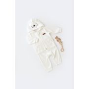 Set Ursulet cu bluzita cu fermoar si gluga si panataloni lungi din 80%bumbac organic si 20% poliester - Ecru, Baby Cosy (Marime: 3-6 Luni) JEMBC-CSYK6014-3