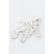 Set Ursulet cu bluzita cu fermoar si gluga si panataloni lungi din 80%bumbac organic si 20% poliester - Ecru, Baby Cosy (Marime: 9-12 luni) JEMBC-CSYK6014-9