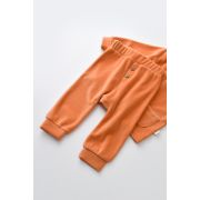 Set Ursulet cu bluzita cu fermoar si gluga si panataloni lungi din 80%bumbac organic si 20% poliester - Portocaliu, Baby Cosy (Marime: 12-18 Luni) JEMBC-CSYK6017-12