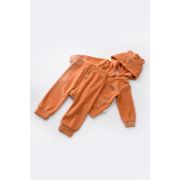 Set Ursulet cu bluzita cu fermoar si gluga si panataloni lungi din 80%bumbac organic si 20% poliester - Portocaliu, Baby Cosy (Marime: 3-6 Luni) JEMBC-CSYK6017-3