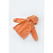 Set Ursulet cu bluzita cu fermoar si gluga si panataloni lungi din 80%bumbac organic si 20% poliester - Portocaliu, Baby Cosy (Marime: 6-9 luni) JEMBC-CSYK6017-6