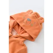 Set Ursulet cu bluzita cu fermoar si gluga si panataloni lungi din 80%bumbac organic si 20% poliester - Portocaliu, Baby Cosy (Marime: 6-9 luni) JEMBC-CSYK6017-6
