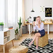 Taburet Units, cub, paie, 45 x 45 x 45 cm BEANUN-CU-045-V2