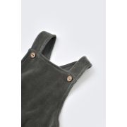 Salopeta Velvet cu bretele din 80%bumbac organic si 20% poliester - Antracit, Baby Cosy (Marime: 3-6 Luni) JEMBC-CSYK6034-3