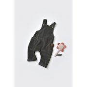 Salopeta Velvet cu bretele din 80%bumbac organic si 20% poliester - Antracit, Baby Cosy (Marime: 6-9 luni) JEMBC-CSYK6034-6
