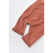 Salopeta Velvet cu bretele din 80%bumbac organic si 20% poliester - Caramiziu, Baby Cosy (Marime: 18-24 Luni) JEMBC-CSYK6036-18