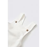 Salopeta Velvet cu bretele din 80%bumbac organic si 20% poliester - Ecru, Baby Cosy (Marime: 18-24 Luni) JEMBC-CSYK6032-18