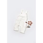 Salopeta Velvet cu bretele din 80%bumbac organic si 20% poliester - Ecru, Baby Cosy (Marime: 3-6 Luni) JEMBC-CSYK6032-3