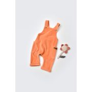 Salopeta Velvet cu bretele din 80%bumbac organic si 20% poliester - Portocaliu, Baby Cosy (Marime: 18-24 Luni) JEMBC-CSYK6035-18
