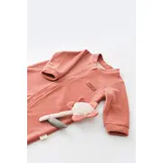Salopeta cu maneca lunga si fermoar din 80%bumbac organic si 20% poliester - Caramiziu, Baby Cosy (Marime: 12-18 Luni) JEMBC-CSYK6031-12
