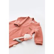 Salopeta cu maneca lunga si fermoar din 80%bumbac organic si 20% poliester - Caramiziu, Baby Cosy (Marime: 18-24 Luni) JEMBC-CSYK6031-18