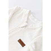 Salopeta cu maneca lunga si fermoar din 80%bumbac organic si 20% poliester - Ecru, Baby Cosy (Marime: 12-18 Luni) JEMBC-CSYK6027-12