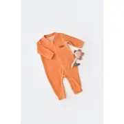 Salopeta cu maneca lunga si fermoar din 80%bumbac organic si 20% poliester - Portocaliu, Baby Cosy (Marime: 12-18 Luni) JEMBC-CSYK6030-12