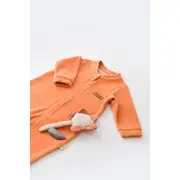 Salopeta cu maneca lunga si fermoar din 80%bumbac organic si 20% poliester - Portocaliu, Baby Cosy (Marime: 12-18 Luni) JEMBC-CSYK6030-12