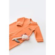 Salopeta cu maneca lunga si fermoar din 80%bumbac organic si 20% poliester - Portocaliu, Baby Cosy (Marime: 18-24 Luni) JEMBC-CSYK6030-18