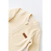 Salopeta cu maneca lunga si fermoar din 80%bumbac organic si 20% poliester -Crem, Baby Cosy (Marime: 12-18 Luni) JEMBC-CSYK6028-12