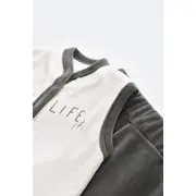 Set 3 piese Broscuta cu body, pantalonasi si vestuta din 80%bumbac organic si 20% poliester - Antracit, Baby Cosy (Marime: 12-18 Luni) JEMBC-CSYK6024-12