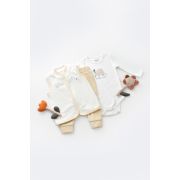 Set 3 piese Broscuta cu body, pantalonasi si vestuta din 80%bumbac organic si 20% poliester - Crem, Baby Cosy (Marime: 6-9 luni) JEMBC-CSYK6023-6