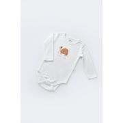 Set 3 piese Broscuta cu body, pantalonasi si vestuta din 80%bumbac organic si 20% poliester - Portocaliu, Baby Cosy (Marime: 9-12 luni) JEMBC-CSYK6025-9