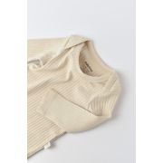 Body Bebe Unisex cu maneca lunga din 95% bumbac organic cu 5% elastan - Crem, Baby Cosy (Marime: 18-24 Luni) JEMBC-CSYR4306-18