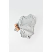 Body Bebe Unisex cu maneca lunga din 95% bumbac organic cu 5% elastan - Gri, Baby Cosy (Marime: 6-9 luni) JEMBC-CSYR4300-6