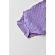 Body Bebe Unisex cu maneca lunga din 95% bumbac organic cu 5% elastan - Mov, Baby Cosy (Marime: 3-6 Luni) JEMBC-CSYR4302-3
