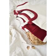 Set 2 body-uri Ribana Bebe Unisex din bumbac organic si 5%elastan - Ecru/Bordo, Baby Cosy (Marime: 12-18 Luni) JEMBC-CSYR4201-12