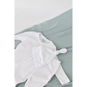 Set 3 piese: bluzita cu maneca lunga, panataloni lungi si caciulita din bumbac organic si modal - Alb, Baby Cosy (Marime: 9-12 luni) JEMBC-CSYM21511-9