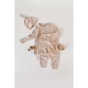 Set 3 piese: bluzita cu maneca lunga, panataloni lungi si caciulita din bumbac organic si modal - Blush, Baby Cosy (Marime: 18-24 Luni) JEMBC-CSYM21507-18