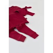 Set 3 piese: bluzita cu maneca lunga, panataloni lungi si caciulita din bumbac organic si modal - Rosu (Marime: 18-24 Luni) JEMBC-CSYM21502-18
