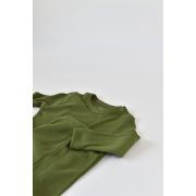 Set 3 piese: bluzita cu maneca lunga, panataloni lungi si caciulita din bumbac organic si modal - Verde, Baby Cosy (Marime: 6-9 luni) JEMBC-CSYM21512-6