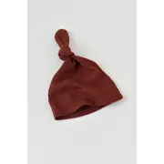 Set 3 piese: body cu maneca lunga, panataloni lungi cu botosei si caciulita din bumbac organic si modal - Caramiziu, Baby Cosy (Marime: 3-6 Luni) JEMBC-CSYM23501-3