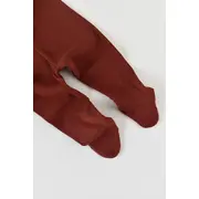 Set 3 piese: body cu maneca lunga, panataloni lungi cu botosei si caciulita din bumbac organic si modal - Caramiziu, Baby Cosy (Marime: 3-6 Luni) JEMBC-CSYM23501-3