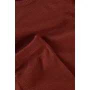 Set 3 piese: body cu maneca lunga, panataloni lungi si caciulita din bumbac organic si modal - Caramiziu, Baby Cosy (Marime: 18-24 Luni) JEMBC-CSYM22501-18