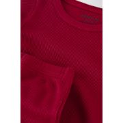 Set 3 piese: body cu maneca lunga, panataloni lungi si caciulita din bumbac organic si modal - Rosu, Baby Cosy (Marime: 12-18 Luni) JEMBC-CSYM22502-12