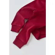 Set 3 piese: body cu maneca lunga, panataloni lungi si caciulita din bumbac organic si modal - Rosu, Baby Cosy (Marime: 9-12 luni) JEMBC-CSYM22502-9